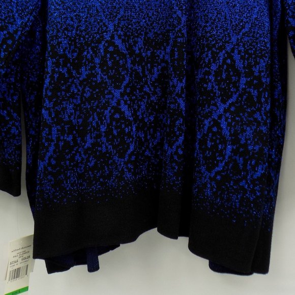 Alfred Dunner Sparkle Metallic Cobalt Blue Sweater With Faux Inside Top Sz L NWT - Picture 5 of 8